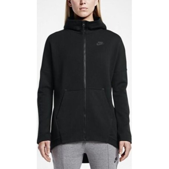 Nike Black Tech Fleece Cape Full Zip Athletic Jacket XS - Picture 1 of 4